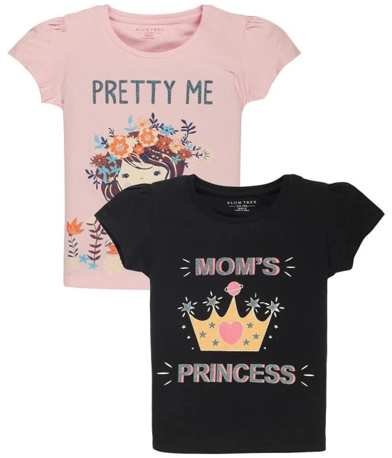 PLUM TREE - 100% Cotton Black Girls T-Shirt ( Pack of 2 ) - None