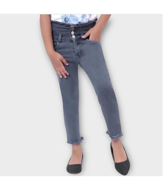 ICONIC ME- Kids Girls Premium Grey Denim Jeans - None