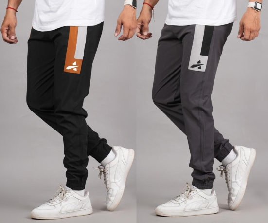 Men''s Lycra Contrast Panel Jogger Combo-XXL