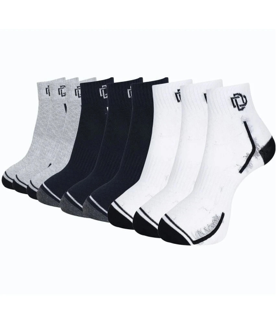 Dollar Cotton Blend Mens Colorblock Dark Grey Ankle Length Socks ( Pack of 9 ) - Dark Grey