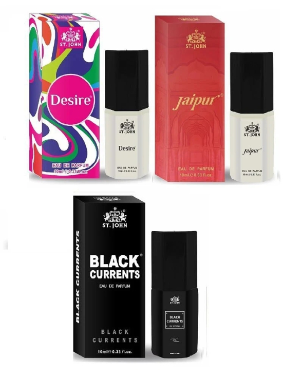 St. John Desire & Jaipur & Black Current 10mleach Pocket Perfume for Men 30 ml ( Pack of 3 )