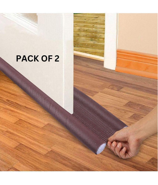 THRIFTKART - 2PC Door Bottom Sealing Strip Guard for Home 39 Inches Door Closers Adjustable Door Draft Air Stoppers Dust and Insects Repellent (Pack of 2, Brown, Max Door Width - 3 cm)