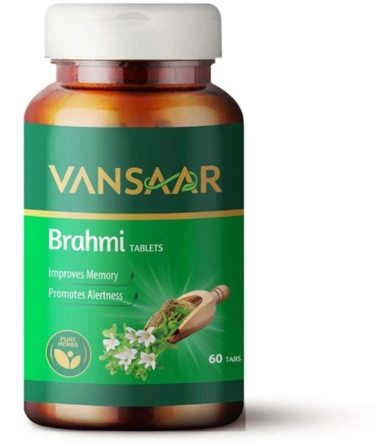 Vansaar Brahmi Tablets, Helps Improve memory, Made with 100% Pure Brahmi, 60 Tablets