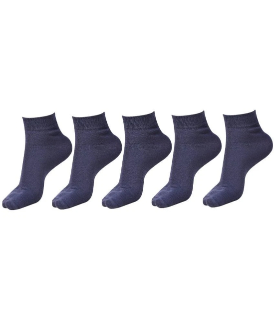 Dollar - Navy Cotton Boys Ankle Length Socks ( Pack of 5 ) - 7-8Years