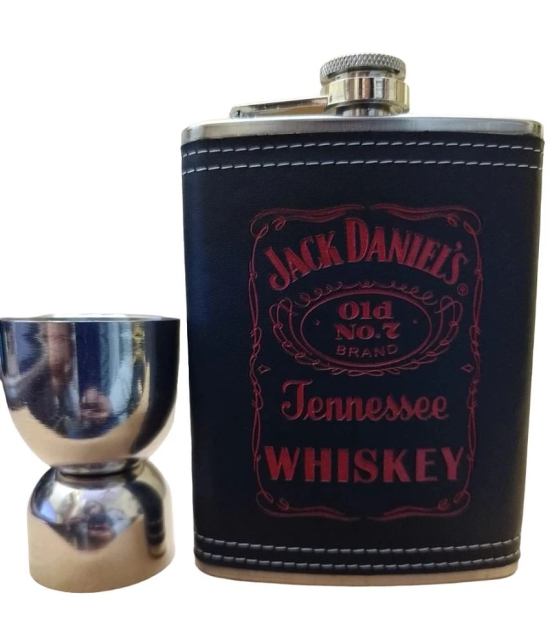 JGG JAIN GIFT GALLERY Steel Hip Flask - Black