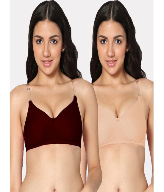 IN CARE LINGERIE - Multicolor Cotton Lightly Padded Women's T-Shirt Bra ( Pack of 2 ) - None