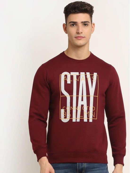 Rodamo Men Maroon Printed Sweatshirt