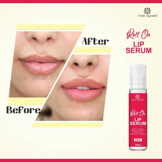 Lip Serum Roll On, - Advanced Brightening Therapy for Soft, Moisturised Lips With Glossy & Shine- 10ml-Free Size