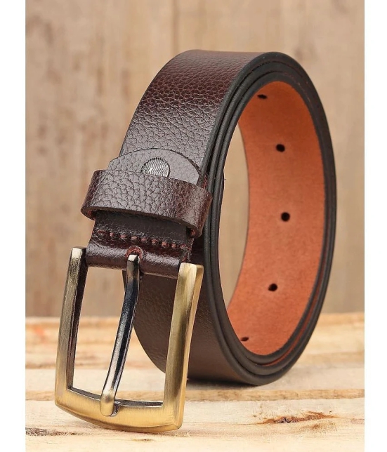 Loopa - Brown 100% Leather Mens Formal Belt ( Pack of 1 ) - None