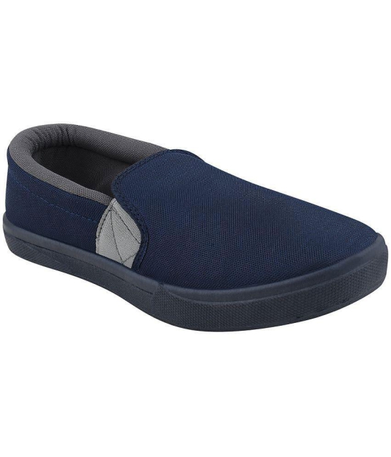 Stanfield SF CANVAS Navy Blue/Grey Shoes - Blue Mens Slip-on Shoes - None