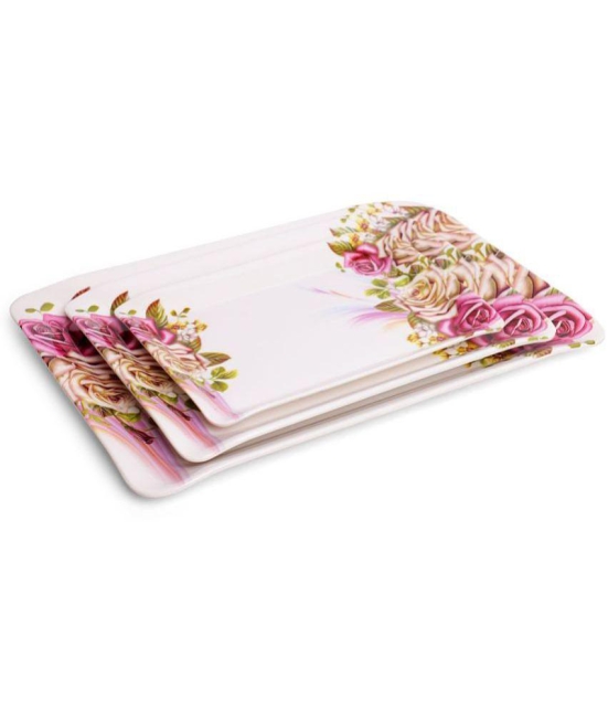 HomePro - Multicolor Floral Design Tray Multicolor Serving Tray ( Set of 3 )