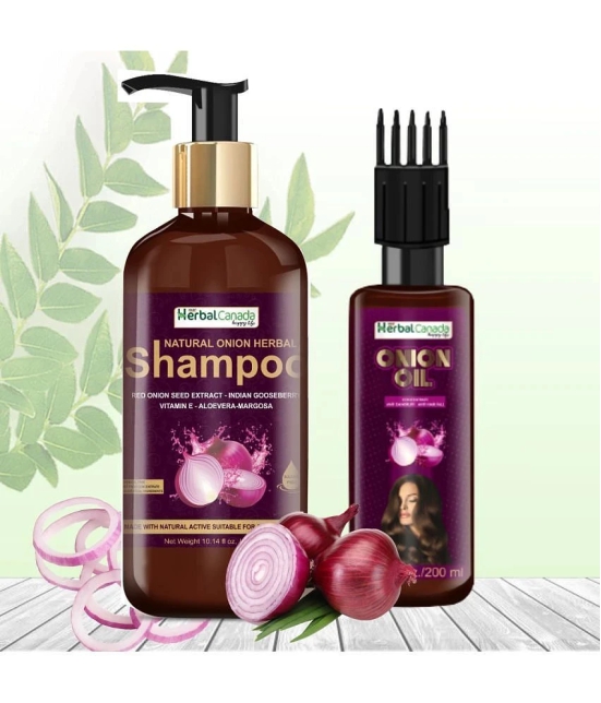 Harc Herbal Canada Natural Onion Hair Shampoo + Onion Hair Hail oil | Combo Pack Shampoo 400 mL Pack of 2