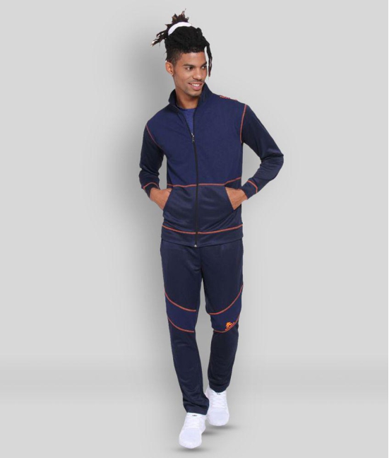 OFF LIMITS - Navy Blue Polyester Regular Fit Colorblock Mens Sports Tracksuit ( Pack of 1 ) - XL