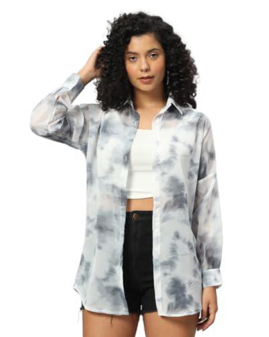 FUNDAY FASHION Women Tie-Dye Casual Long Relaxed Fit Shirt