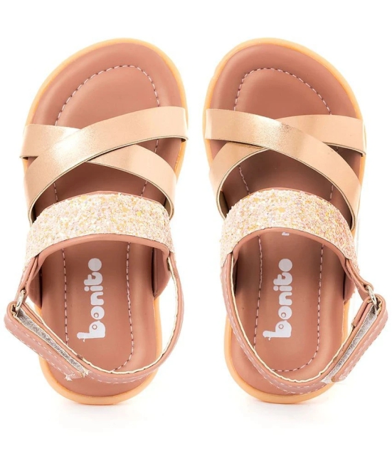 Bonito Rose Gold Flat Sandal for Girls - None