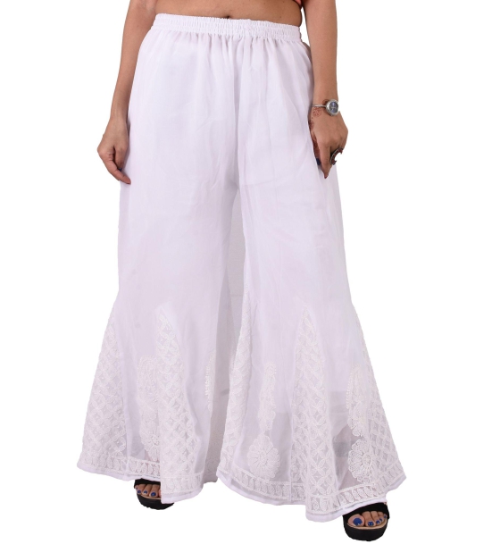 Lavangi Lucknow Chikankari Hand Embroidered Chifffon Palazzo Pants Sharara for Women