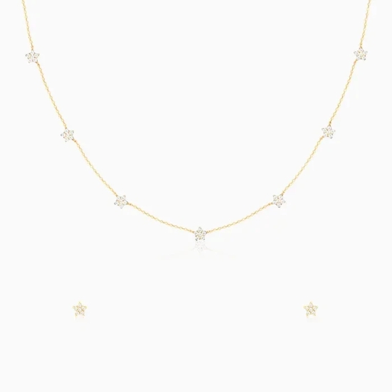 Anushka Sharma Golden Star Constellation Pendant Set