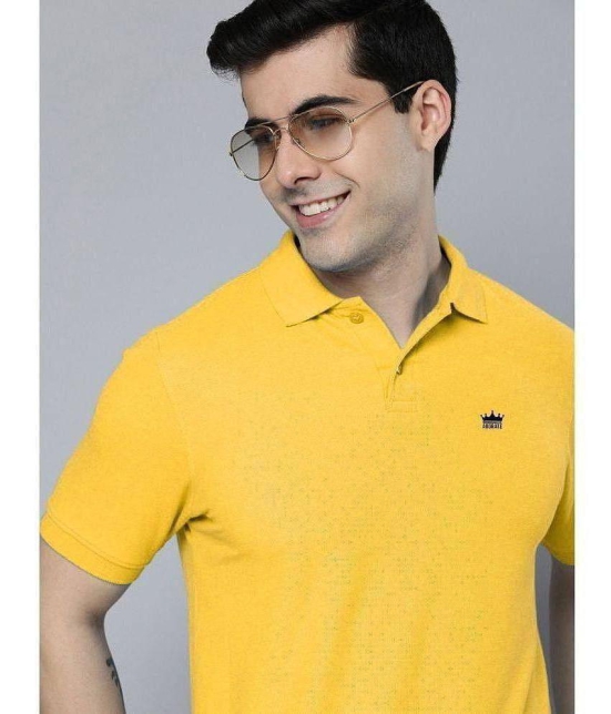 ADORATE - Mustard Cotton Blend Regular Fit Mens Polo T Shirt ( Pack of 1 ) - None