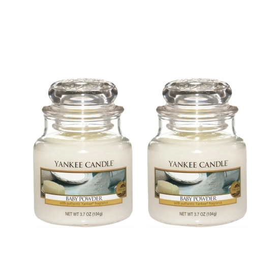 Yankee Candle Classic Jar Baby Powder Scented Candles - Pack of 2