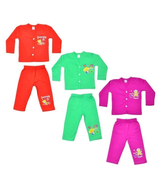 Sathiyas Baby Boy Full Sleeve Top & Bottom Sets (Multicolor) - (Pack of 3 ) - None