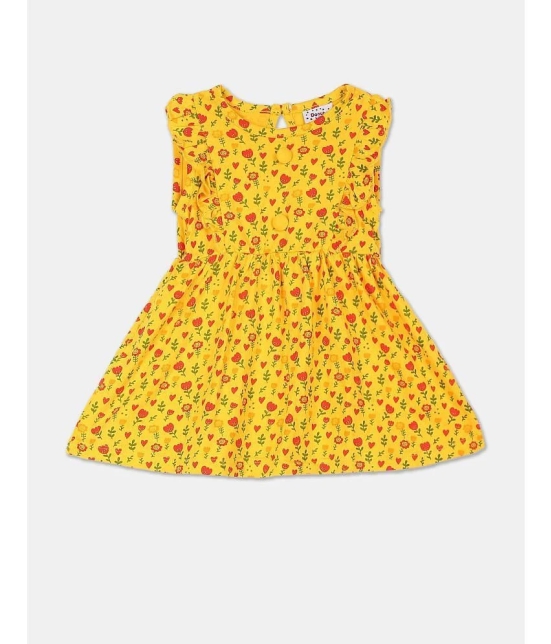 Donuts - Yellow Cotton Blend Baby Girl Dress ( Pack of 1 ) - None