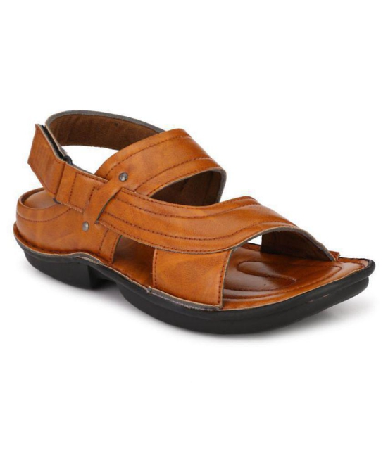 Bucik Tan Synthetic Leather Sandals - None