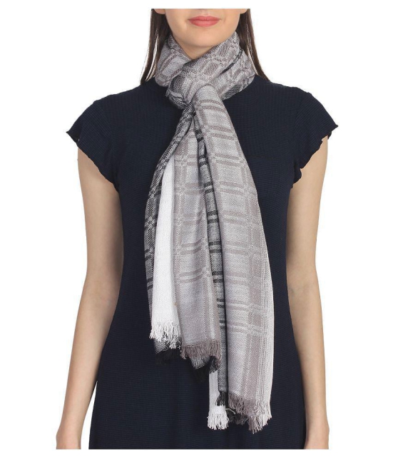 Anekaant Gray Checkered Viscose Stoles