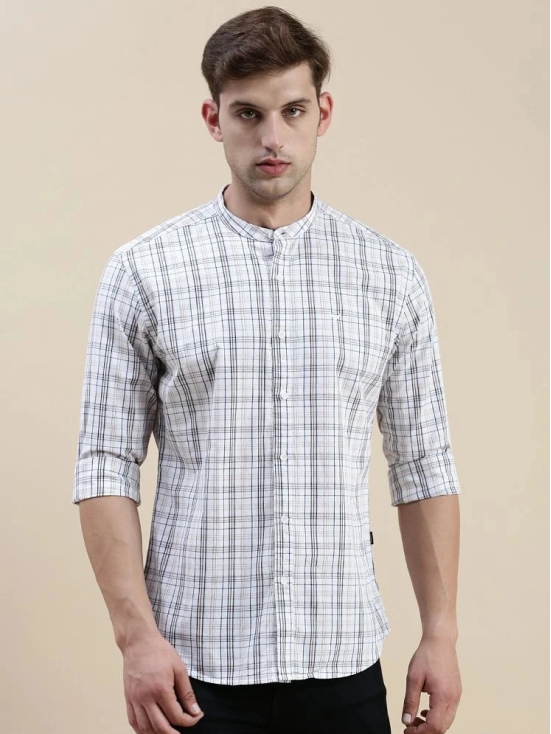 Showoff Cotton Blend Regular Fit Checks Full Sleeves Mens Casual Shirt - Off White ( Pack of 1 ) - None