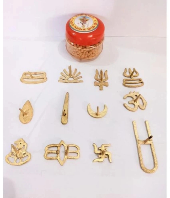 Brass Tilak Stamp With Chandan Tilak (Pack of 13)