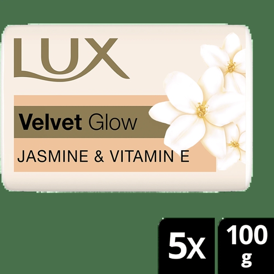 Lux Jasmine & Vitamin E Soap Bar, For Soft Glowing Skin with 7 Beauty Ingredients, 100 g (Pack of 4)