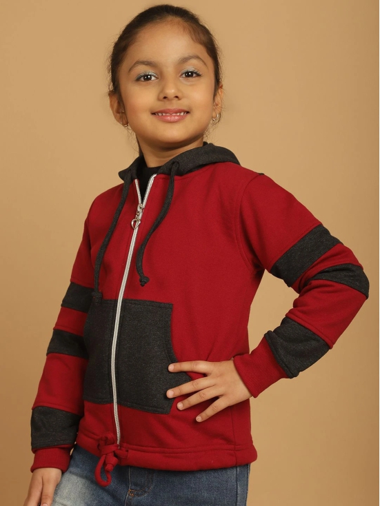 MINI & MING Girls Colourblocked Hooded Sweatshirt