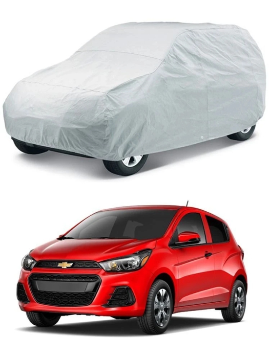 CARNEST Car Body Cover for Chevrolet Spark [2014-2015] Without Mirror Pocket ( Pack of 1 ) , Silver