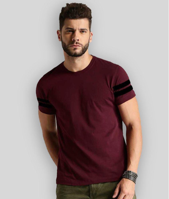 Smartees - Maroon Cotton Blend Regular Fit Men's T-Shirt ( Pack of 1 ) - None