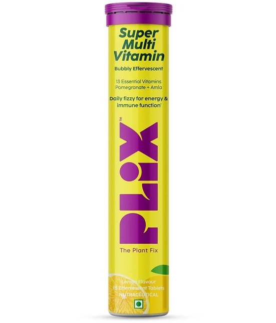 The Plant Fix Plix Multivitamin 15 Effervescent Tablets for Daily Nutrition Lemon(15 No)