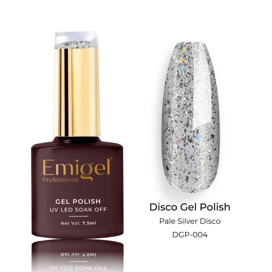 Emigel - Disco UV Gel Polish - 10 Shades-PALE SILVER DISCO