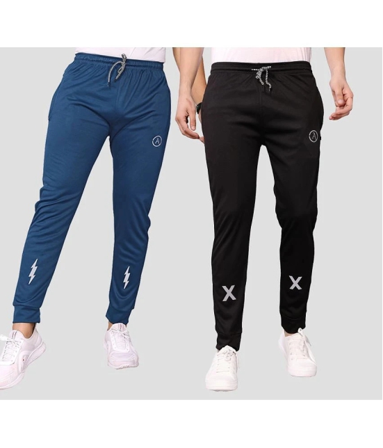 Anand Multicolor Lycra Mens Joggers ( Pack of 2 ) - None