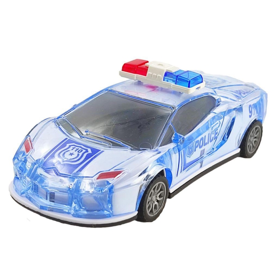 Humaira Plastic Friction Powered Lamborghini Police Car with 3D Lights and Music Siren Sound Toy