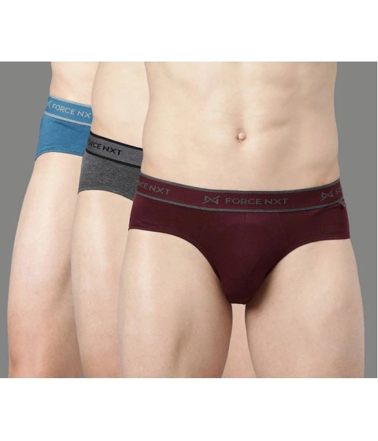 Force NXT Pack of 3 Cotton Mens Briefs ( Multicolor ) - None