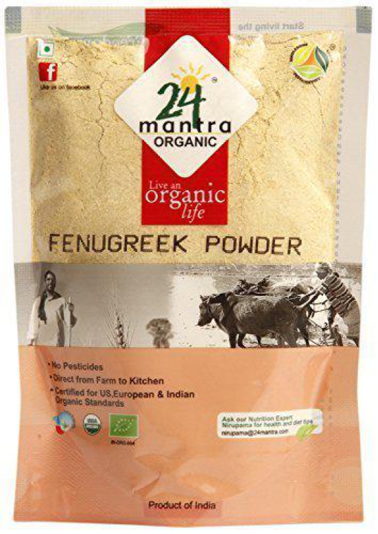 24 Organic Mantra Certified Organic Fenugreek Powder. 3.5 Oz Packet Grocery