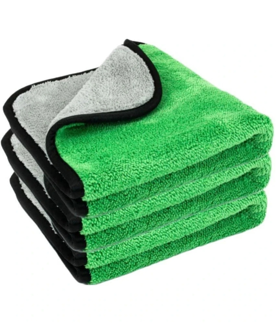 Auto Hub Green 800 GSM Drying Towel For Automobile ( Pack of 3 )