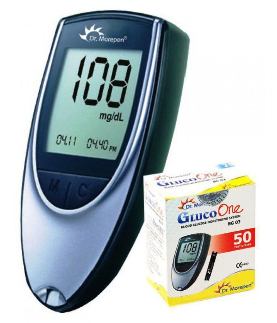 Dr Morepen Blood Glucose Monitor Combo BG-03 with 50 Test Strips Expiry March 2024