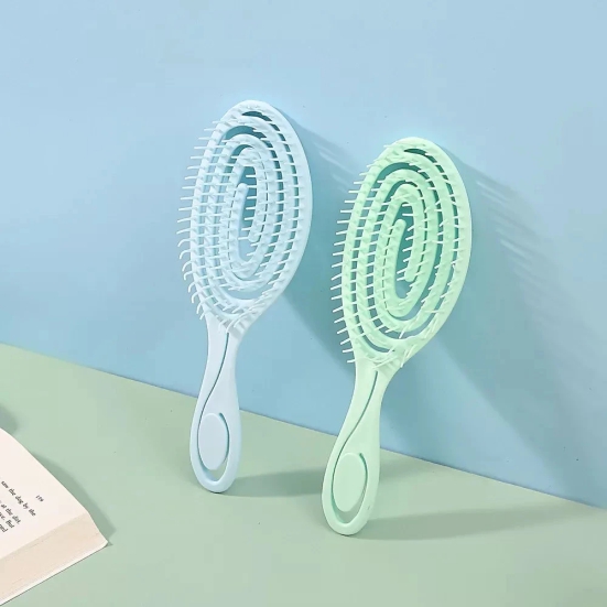 Oval Shape Hair Brush (Multi Colours)-Blue