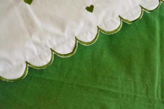 Little Hearts Green Cotton Bedsheet