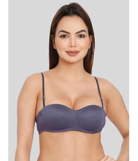 ILRASO Pack of 1 Polyester Lightly Padded Womens Balconette Bra ( Blue ) - None