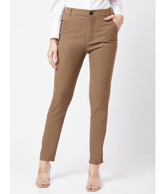 Smarty Pants - Brown Cotton Skinny Womens Formal Pants ( Pack of 1 ) - None