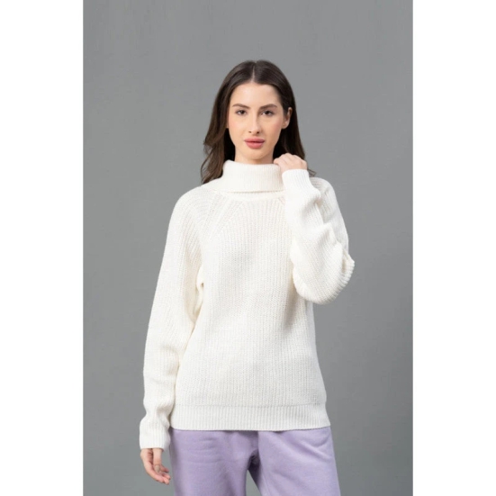 Mode By RedTape Women Off White Solid Sweater