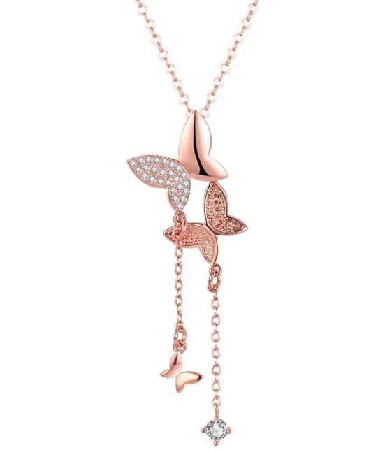 YouBella Rose Gold Gold Plated Stylish Butterfly Chain for Women (YBNK_5658) - Golden