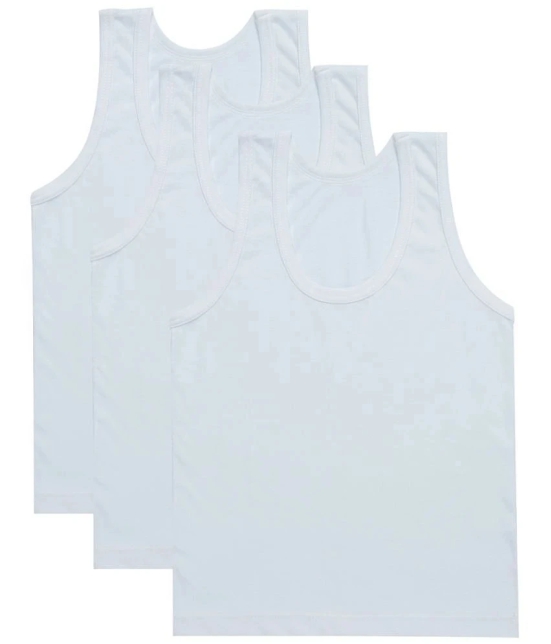 Bodycare - White Cotton Blend Solid Boys Vest ( Pack of 3 ) - None