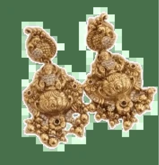 Gold Plated Goddess Lakshmi Antique Neckless and Earrings