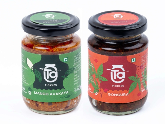 Ta Pickles | Mango Avakaya & Gongura Pickle | 150g [Pack of 2] Combo Made with Cold Pressed Oil | Homemade | Traditional Indian Taste | Natural | No